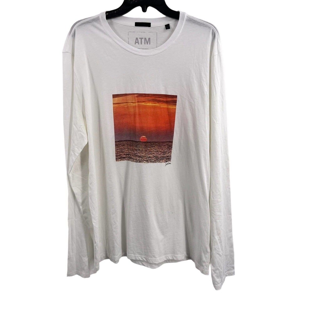 ATM Mens Long Sleeve‎ Sunset Graphic Tee XL